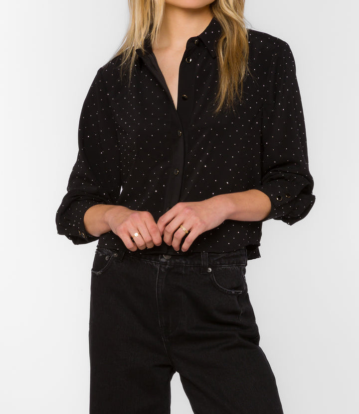 Velvet Heart Lilith Black Rhinestone Shirt