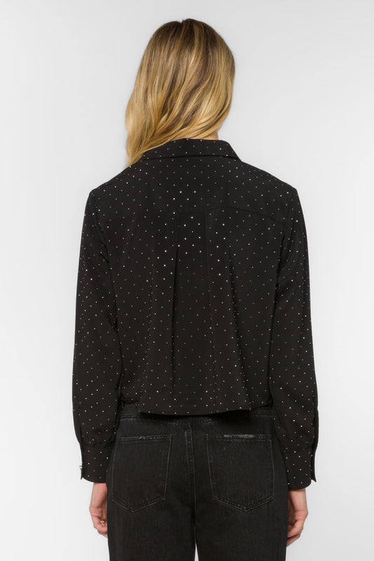 Velvet Heart Lilith Black Rhinestone Shirt