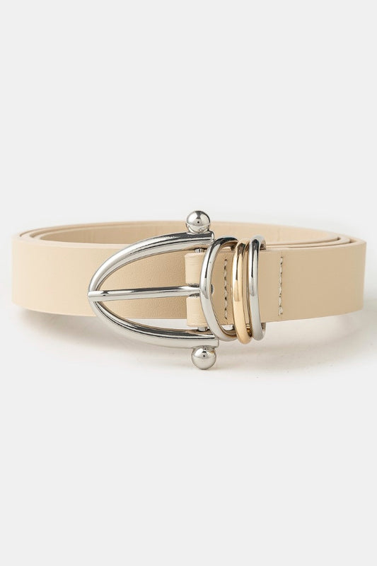 Triple Ring Chic Faux Leather Belt