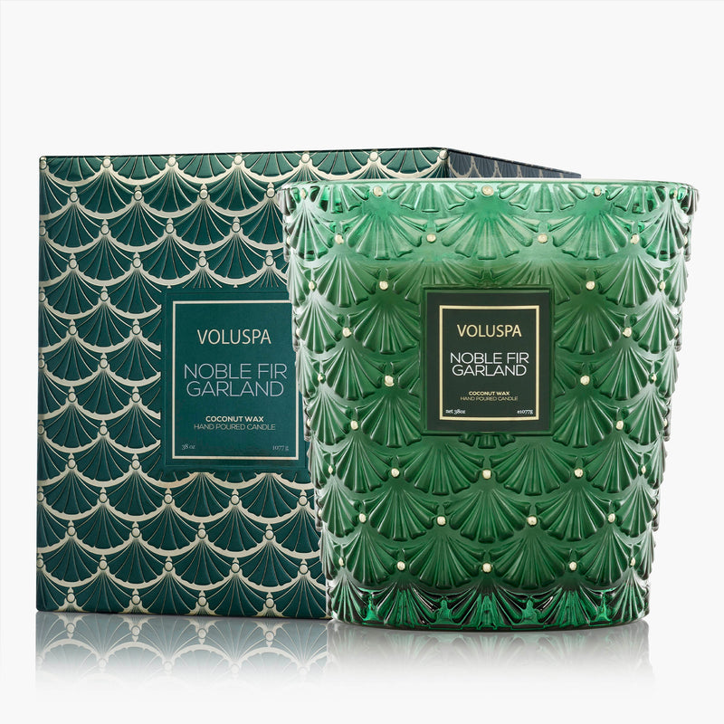 Voluspa Noble Fir Garland 3 Wick Hearth Candle 38oz