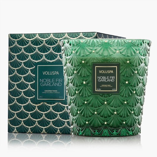 Voluspa Noble Fir Garland 3 Wick Hearth Candle 38oz