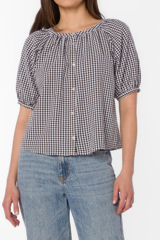 Velvet Heart Ottilie Black Gingham Top