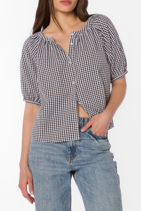 Velvet Heart Ottilie Black Gingham Top