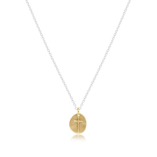 16" necklace sterling mixed metal - inspire gold charm by enewton