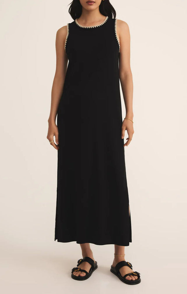 Delamer Whipstitch Rib Midi Dress
