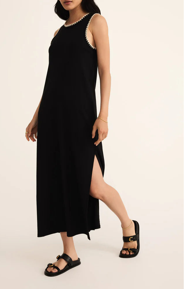Delamer Whipstitch Rib Midi Dress