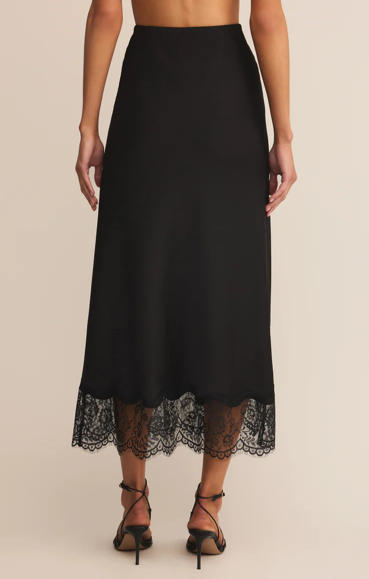 Z Supply| Cinder Lace Satin Midi Skirt