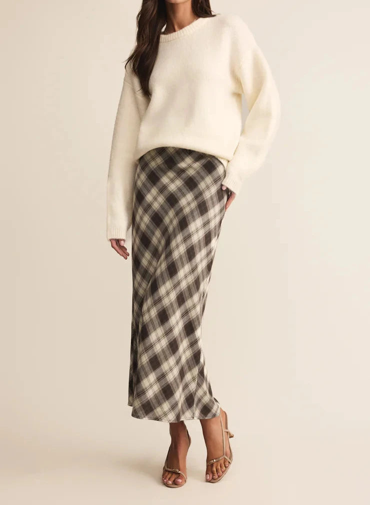 Z Supply Europa Plaid Midi Skirt