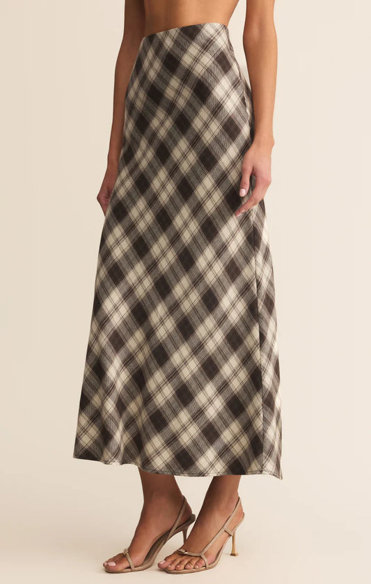 Z Supply Europa Plaid Midi Skirt