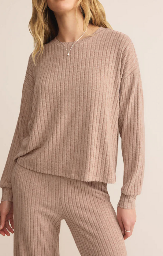Z Supply| Daydream Silky Rib Long Sleeve Top