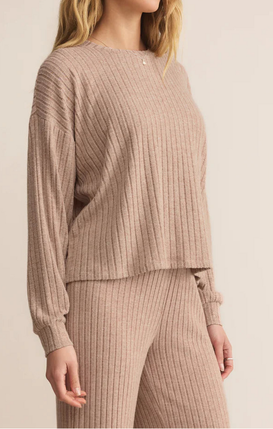 Z Supply| Daydream Silky Rib Long Sleeve Top