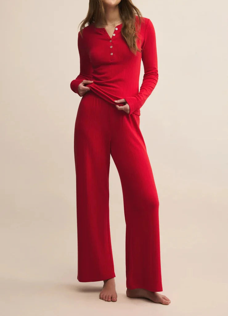 Z Supply Holly Pointelle Long Sleeve Top