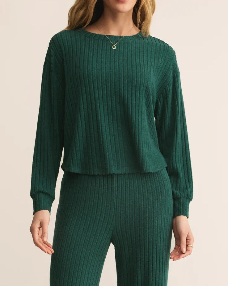 Z Supply Elfie Silky Rib Long Sleeve Top