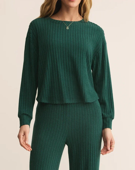 Z Supply Elfie Silky Rib Long Sleeve Top