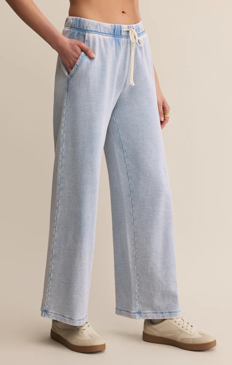 Z Supply Hunter Knit Denim Pant in Washed Indigo