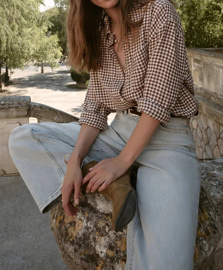 Z Supply River Plaid Button Up Long Sleeve Top