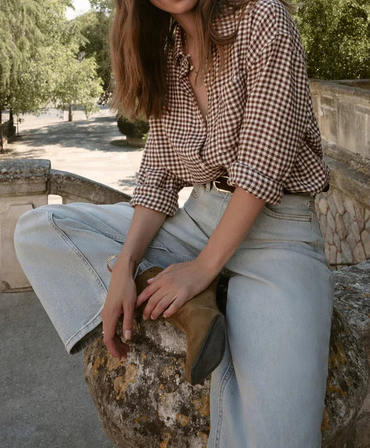 Z Supply River Plaid Button Up Long Sleeve Top