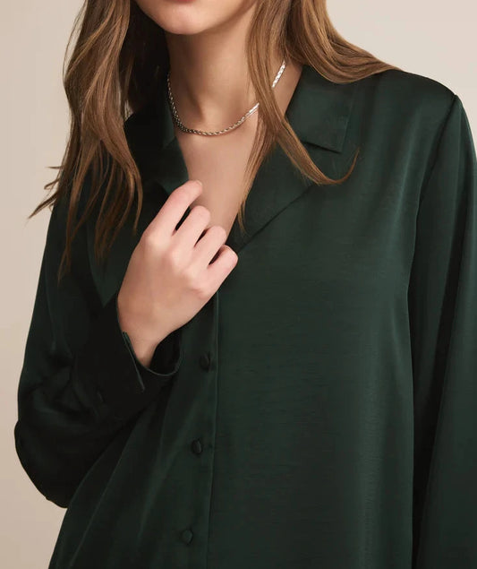 Z Supply Ana Satin Button Up Top