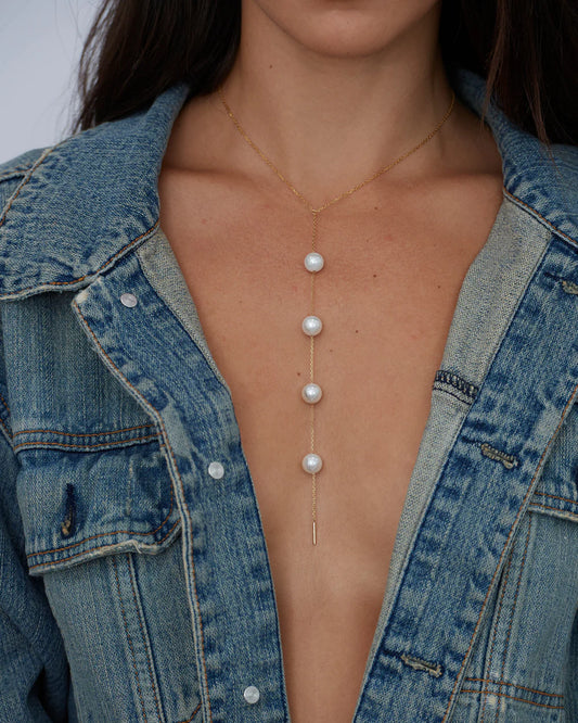 Cindy Pearl Lariat Necklace