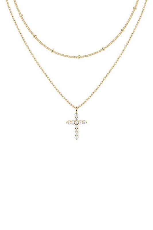 Gold Layered Cross Necklace