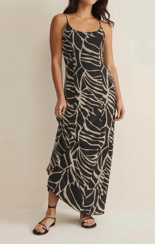 Z supply Charisma Tova Palm Mesh Maxi Dress