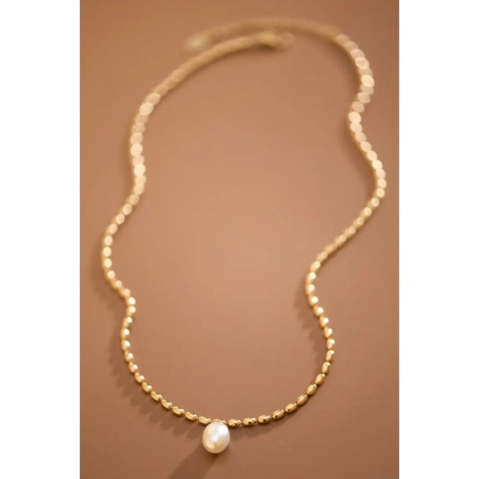 Gold Double Herringbone Chain Necklace