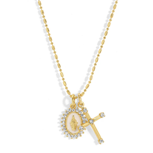 Virgin Maria Multi-Charm Necklace
