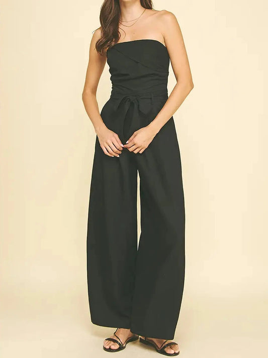 Evie Black Strapless Jumpsuit