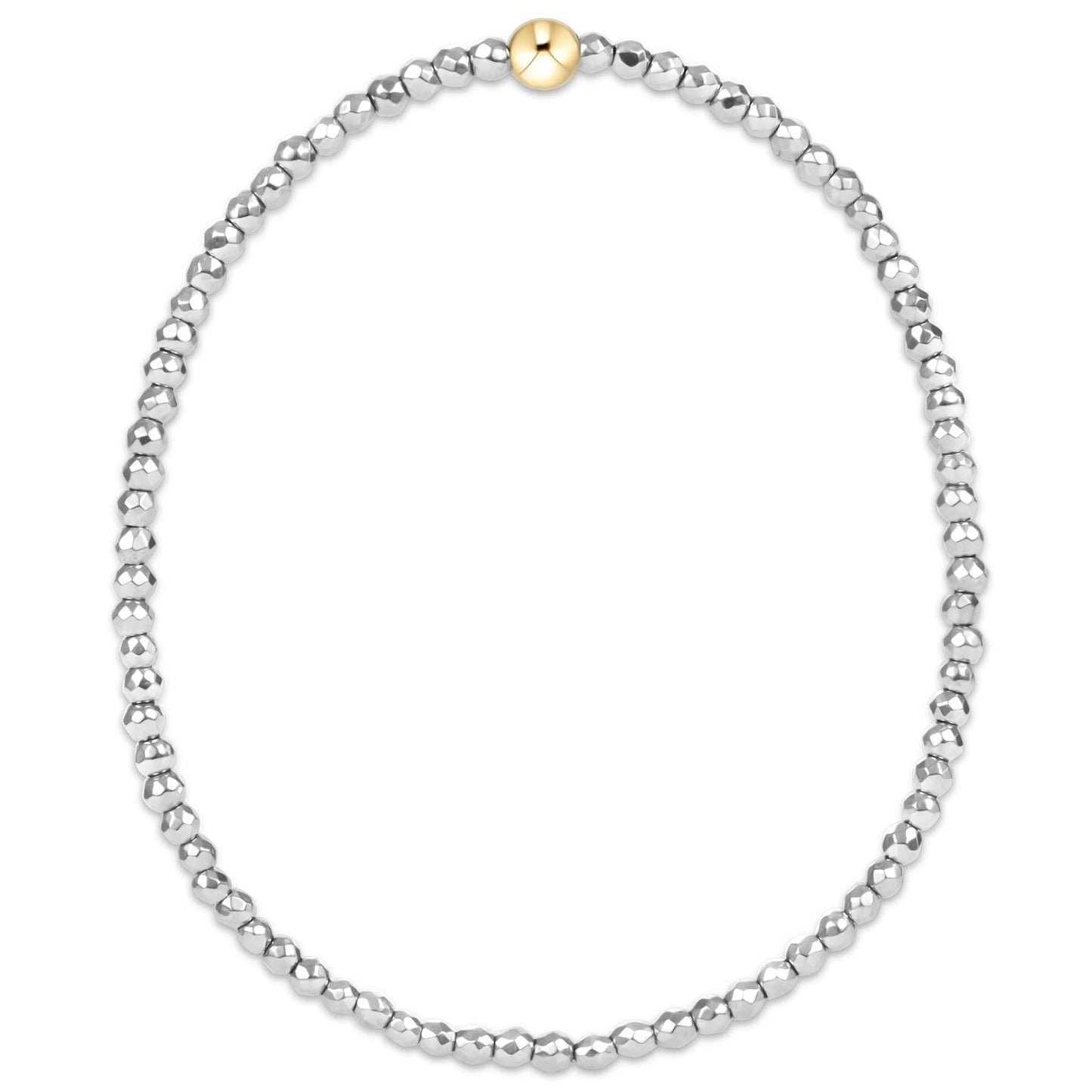 enewton-silver faceted hematite 2mm bead bracelet